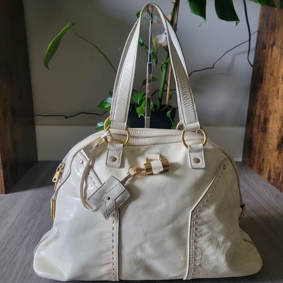 Authentic YSL Large Muse Patent Leather Bag & Padlock - Picture 1 of 17